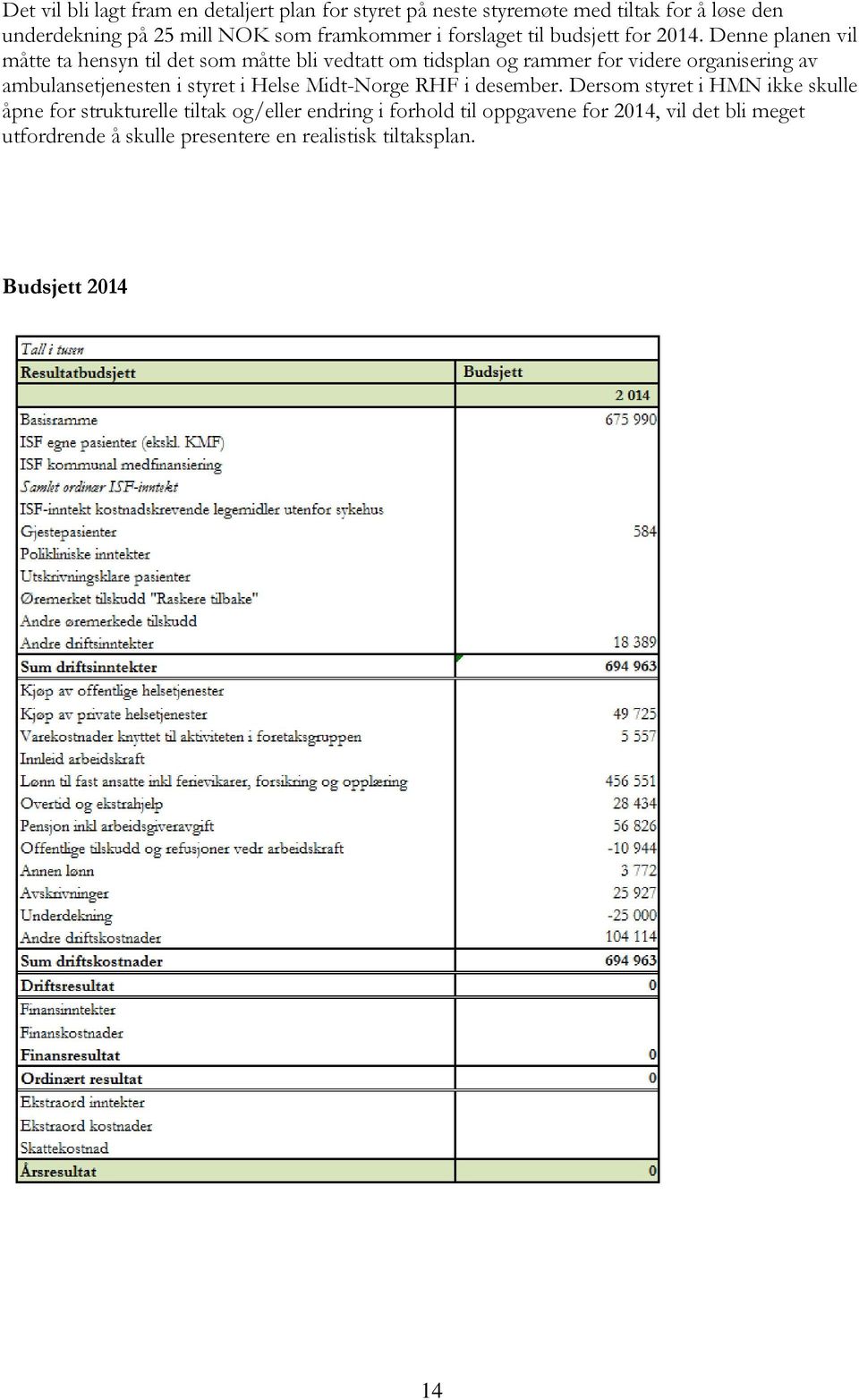 Denne planen vil måtte ta hensyn til det som måtte bli vedtatt om tidsplan og rammer for videre organisering av ambulansetjenesten i