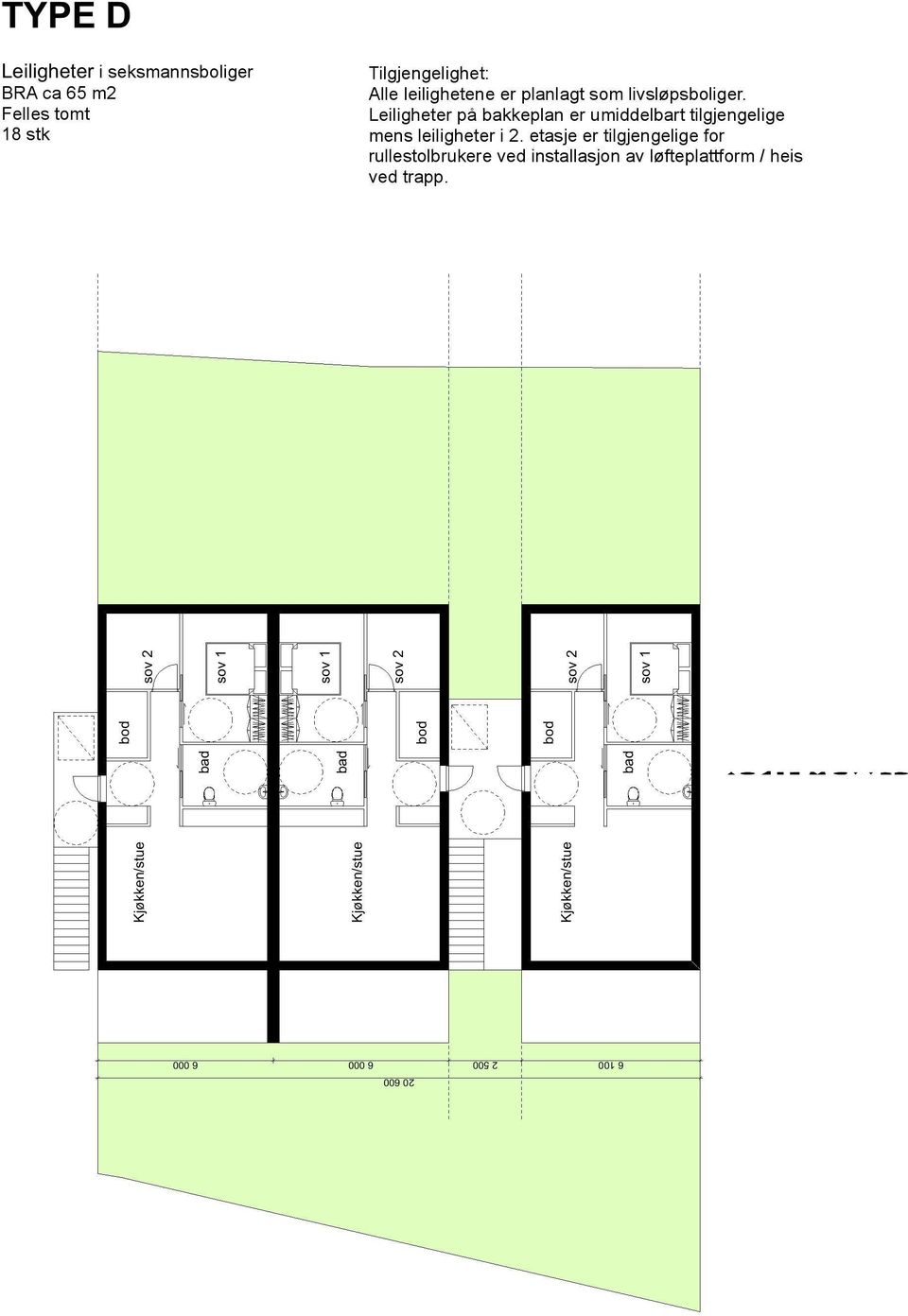 etasje er tilgjengelige for rullestolbrukere ved installasjon av løfteplattform / heis ved trapp.