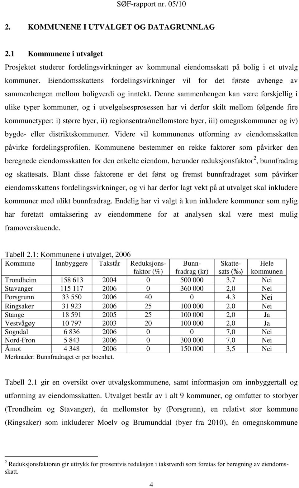 Denne sammenhengen kan være forskjellig i ulike typer kommuner, og i utvelgelsesprosessen har vi derfor skilt mellom følgende fire kommunetyper: i) større byer, ii) regionsentra/mellomstore byer,