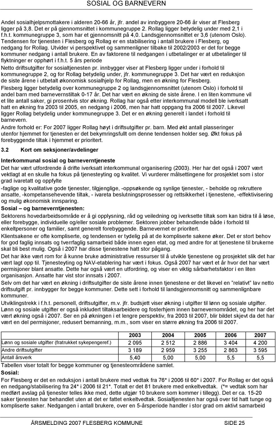 Utvider vi perspektivet og sammenligner tilbake til 2002/2003 er det for begge kommuner nedgang i antall brukere.