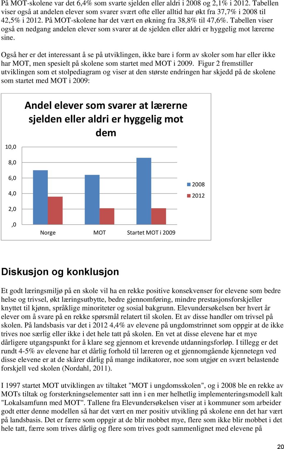 Også her er det interessant å se på utviklingen, ikke bare i form av skoler som har eller ikke har MOT, men spesielt på skolene som startet med MOT i 2009.