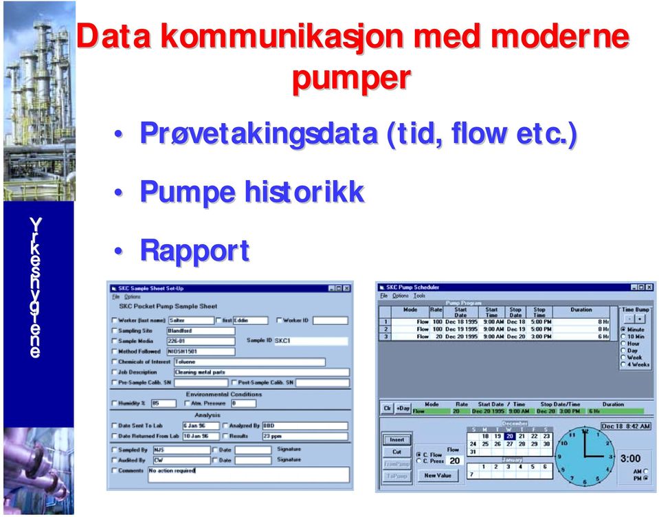 Pøvetakingsdata (tid,,