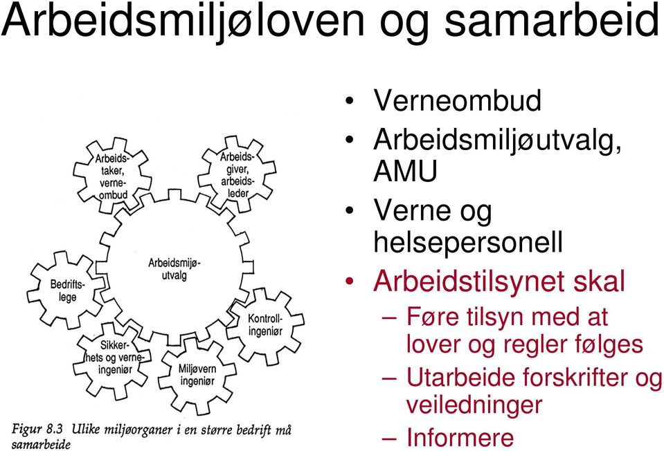 Arbeidstilsynet skal Føre tilsyn med at lover og