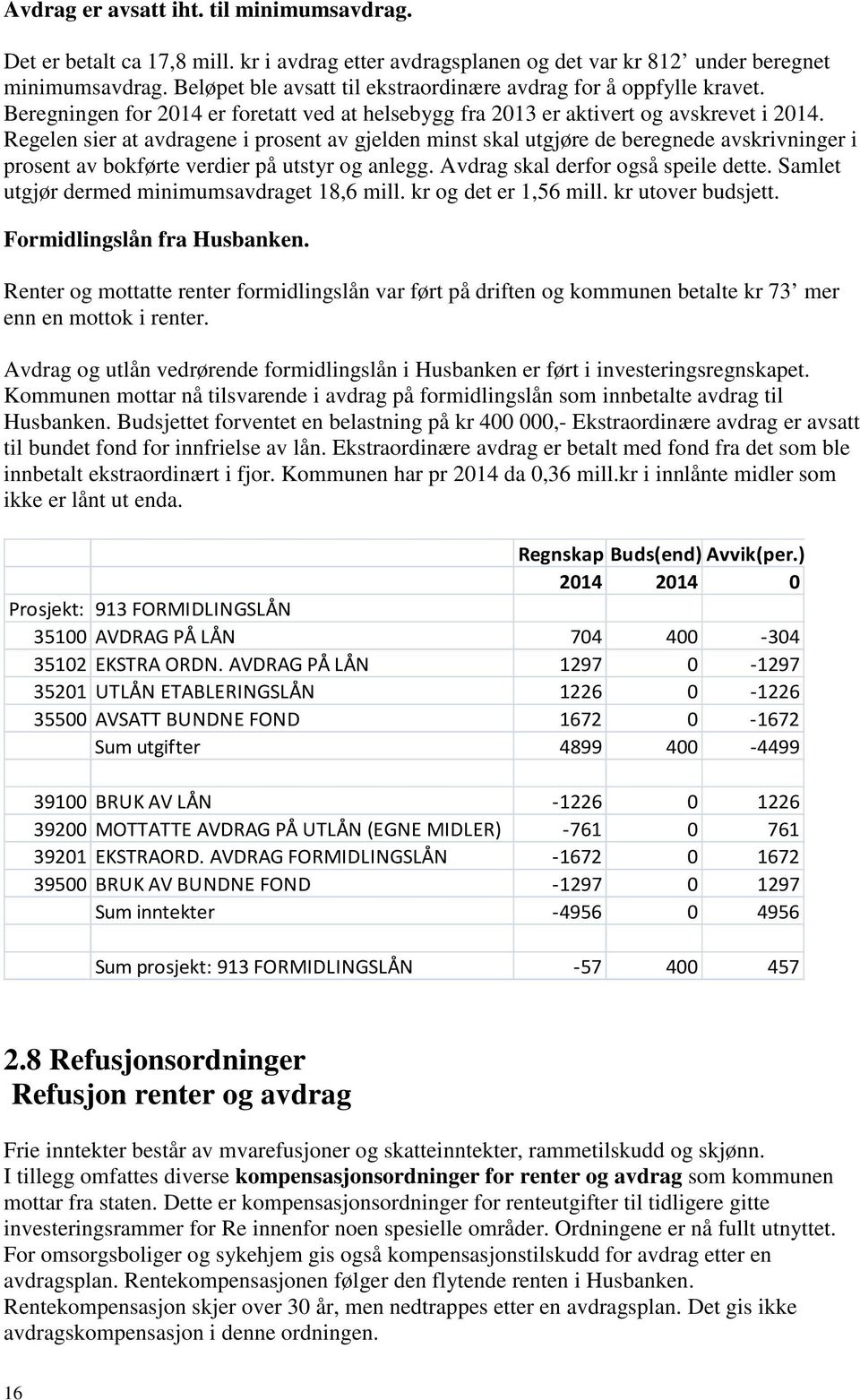 Regelen sier at avdragene i prosent av gjelden minst skal utgjøre de beregnede avskrivninger i prosent av bokførte verdier på utstyr og anlegg. Avdrag skal derfor også speile dette.