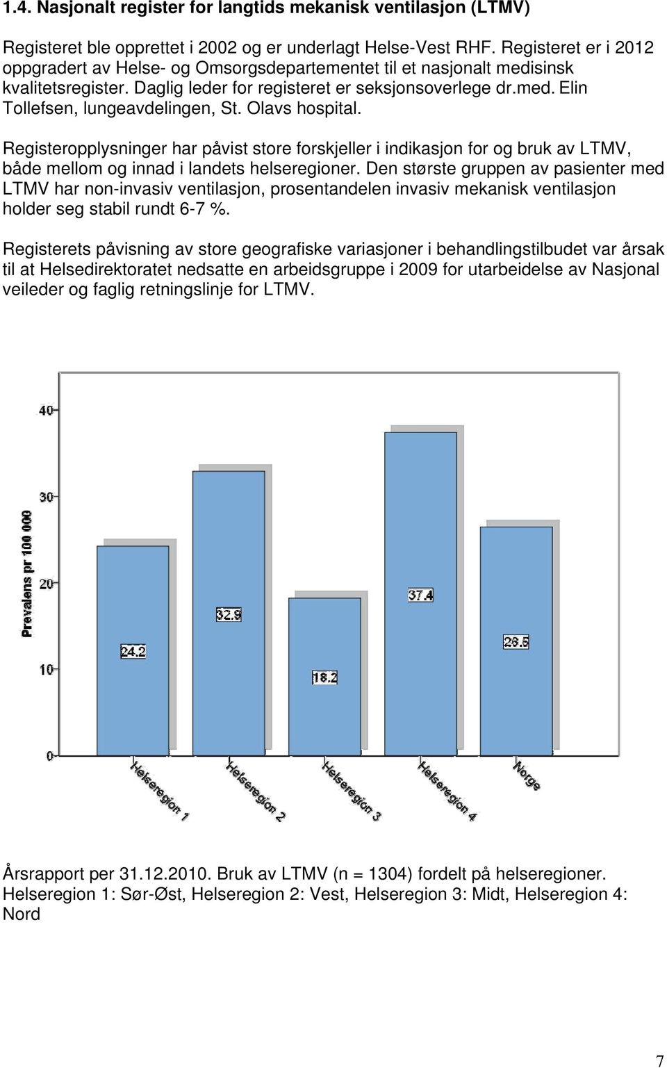 Olavs hospital. Registeropplysninger har påvist store forskjeller i indikasjon for og bruk av LTMV, både mellom og innad i landets helseregioner.
