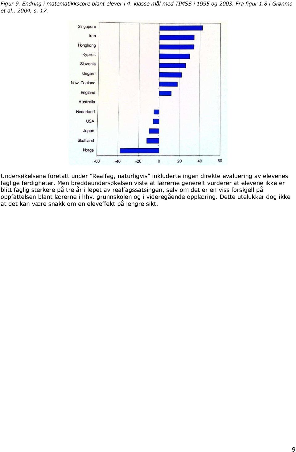 Men breddeundersøkelsen viste at lærerne generelt vurderer at elevene ikke er blitt faglig sterkere på tre år i løpet av realfagssatsingen, selv