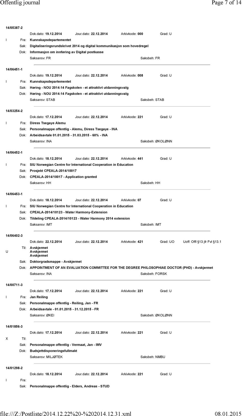 2014 Arkivkode: 000 Grad: U I Fra: Kunnskapsdepartementet Sak: Digitaliseringsrundskrivet 2014 og digital kommunikasjon som hovedregel Dok: Informasjon om innføring av Digital postkasse Saksansv: FR