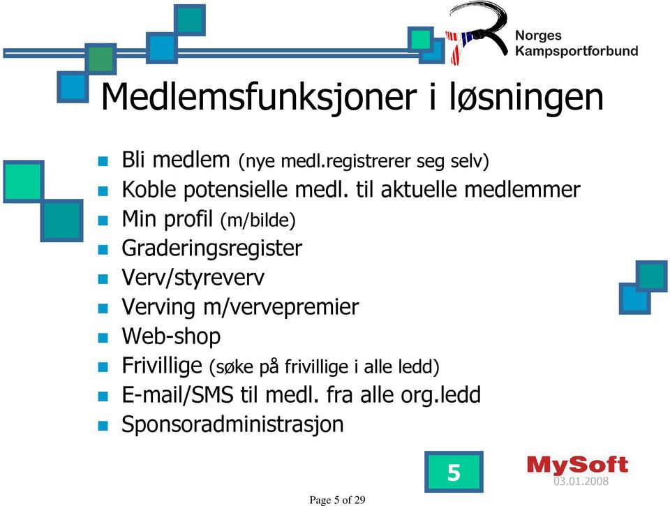 til aktuelle medlemmer Min profil (m/bilde) Graderingsregister Verv/styreverv