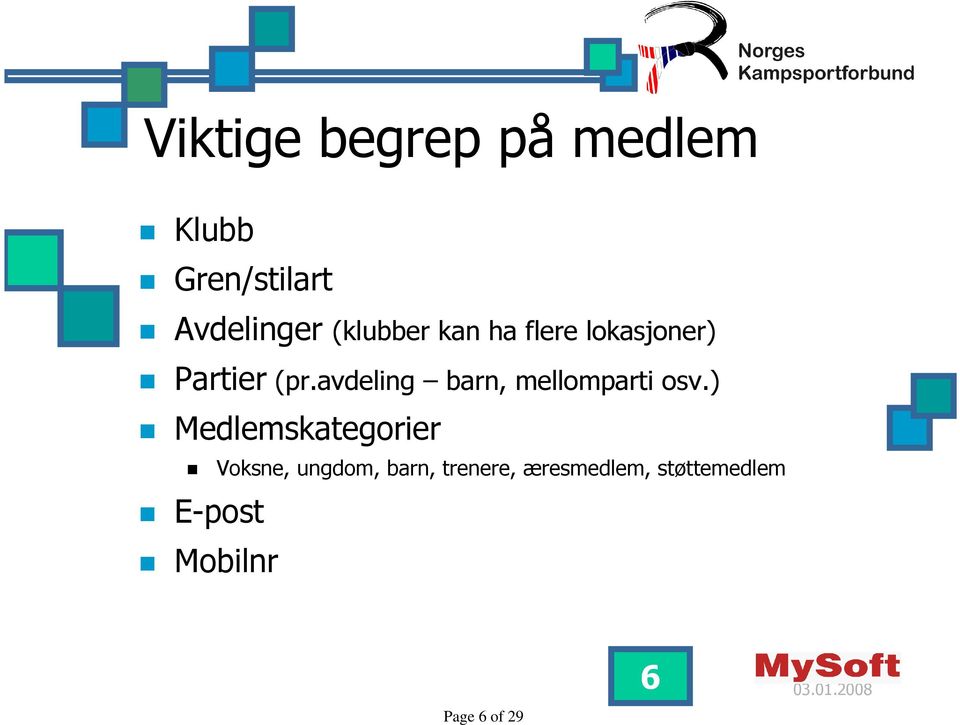 avdeling barn, mellomparti osv.