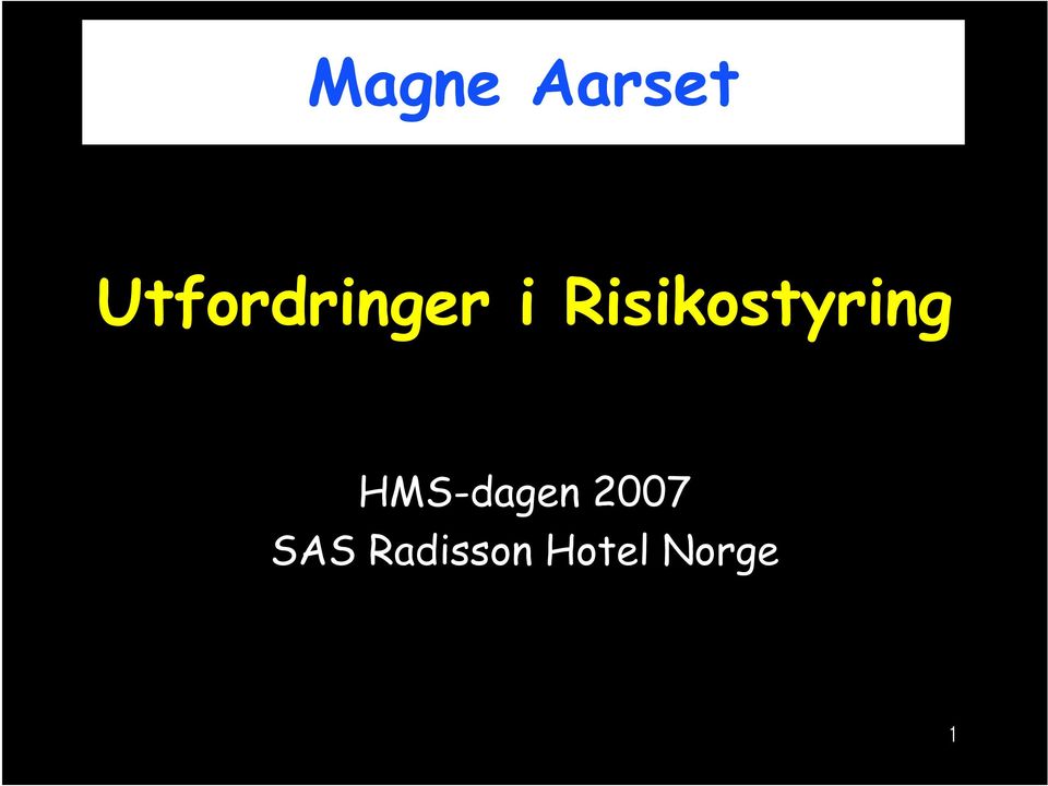 styring HMS-dagen