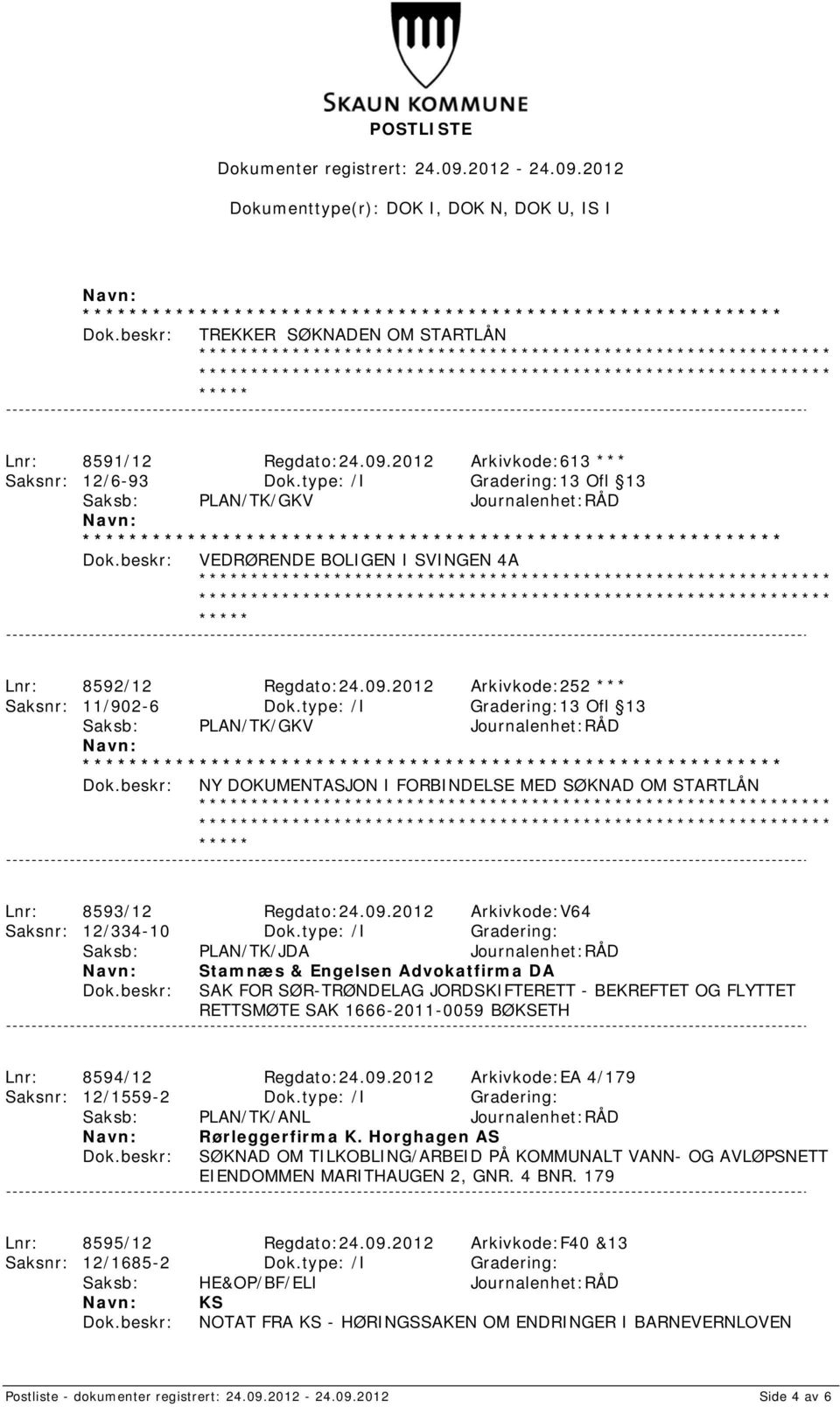 type: /I Gradering: Saksb: PLAN/TK/JDA Journalenhet:RÅD Stamnæs & Engelsen Advokatfirma DA SAK FOR SØR-TRØNDELAG JORDSKIFTERETT - BEKREFTET OG FLYTTET RETTSMØTE SAK 1666-2011-0059 BØKSETH Lnr: