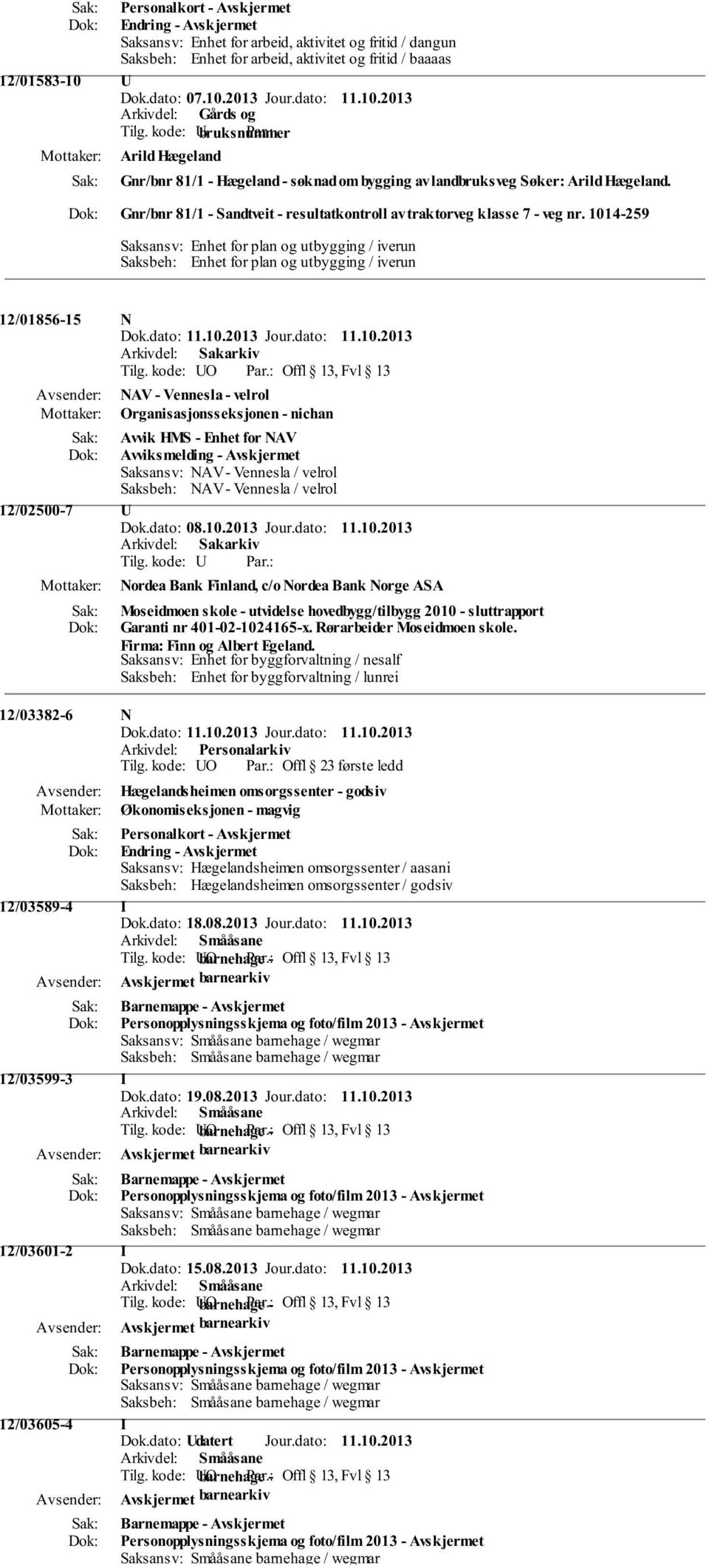 Gnr/bnr 81/1 - Sandtveit - resultatkontroll av traktorveg klasse 7 - veg nr. 1014-259 Saksansv: Enhet for plan og utbygging / iverun Saksbeh: Enhet for plan og utbygging / iverun 12/01856-15 N Tilg.