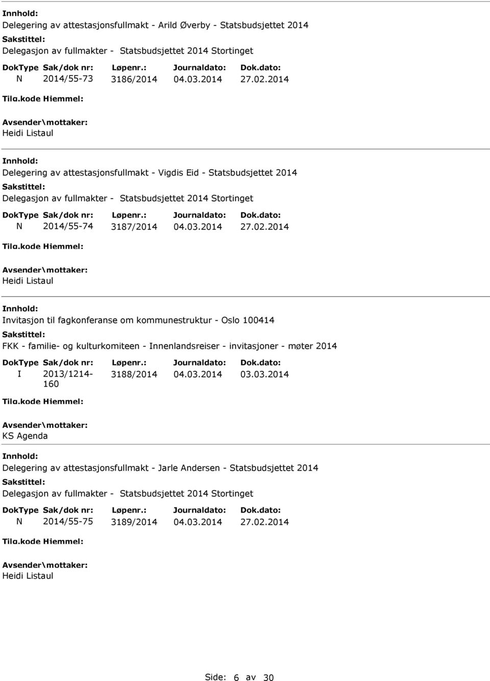 kommunestruktur - Oslo 100414 FKK - familie- og kulturkomiteen - nnenlandsreiser - invitasjoner - møter 2014 Sak/dok nr: