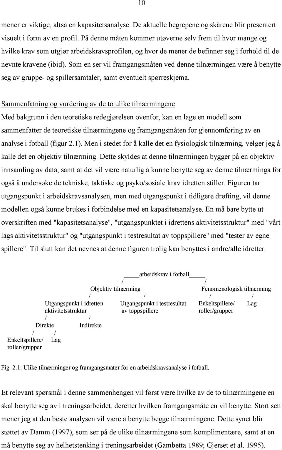 Som en ser vil framgangsmåten ved denne tilnærmingen være å benytte seg av gruppe- og spillersamtaler, samt eventuelt spørreskjema.