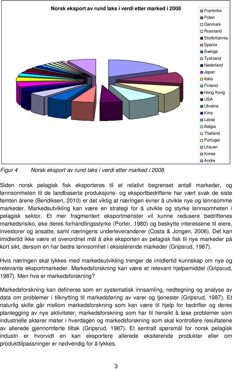 pelagisk fisk eksporteres til et relativt begrenset antall markeder, og lønnsomheten til de landbaserte produksjons- og eksportbedriftene har vært svak de siste femten årene (Bendiksen, 2010) er det