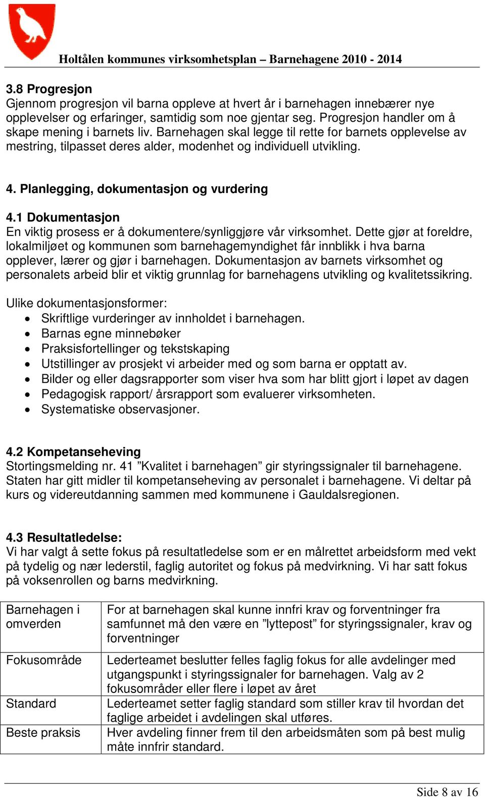 1 Dokumentasjon En viktig prosess er å dokumentere/synliggjøre vår virksomhet.