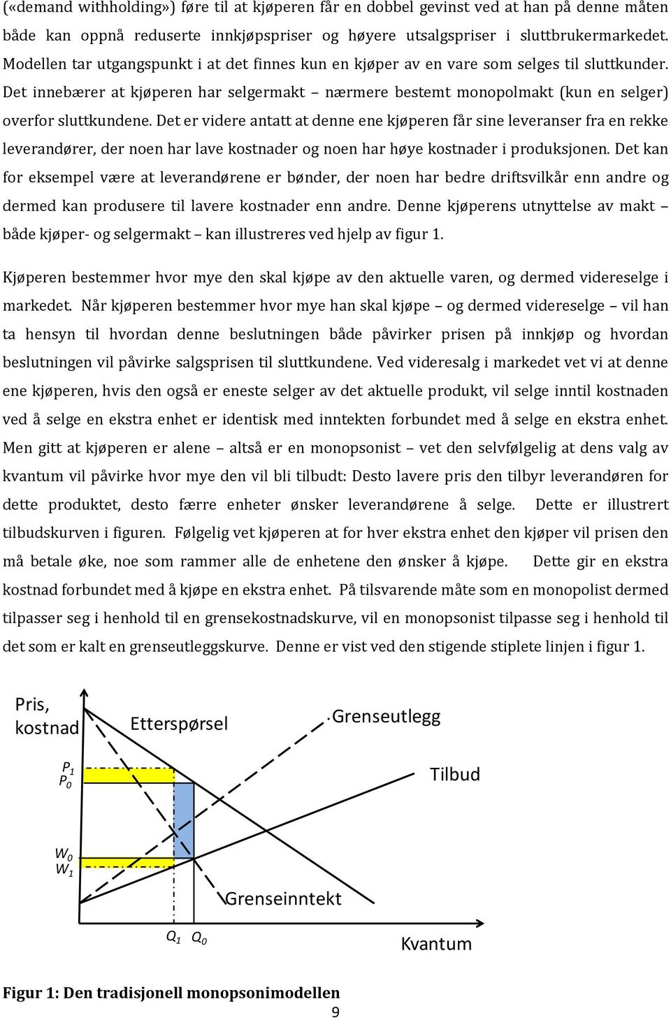 Det innebærer at kjøperen har selgermakt nærmere bestemt monopolmakt (kun en selger) overfor sluttkundene.