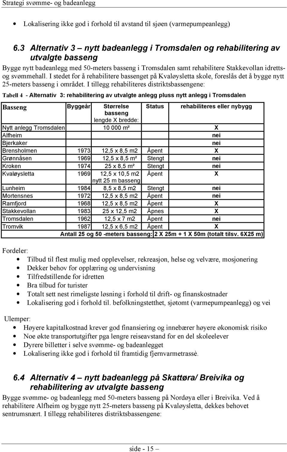 I stedet for å rehabilitere bassenget på Kvaløysletta skole, foreslås det å bygge nytt 25-meters basseng i området.