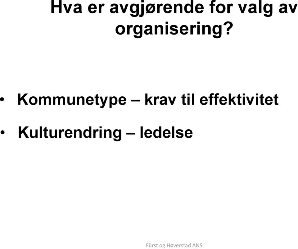 Kommunetype krav til