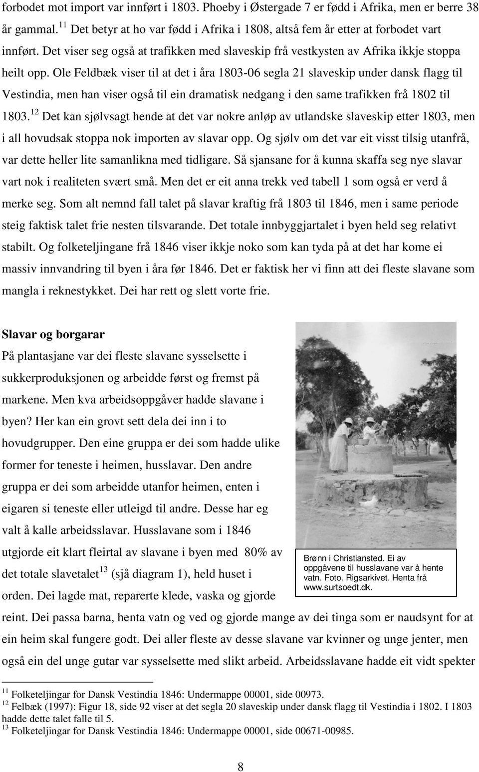 Ole Feldbæk viser til at det i åra 1803-06 segla 21 slaveskip under dansk flagg til Vestindia, men han viser også til ein dramatisk nedgang i den same trafikken frå 1802 til 1803.