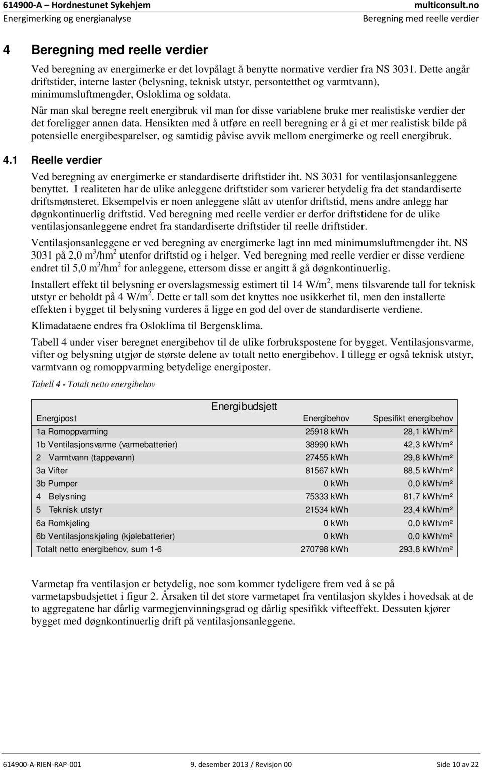 Dette angår driftstider, interne laster (belysning, teknisk utstyr, persontetthet og varmtvann), minimumsluftmengder, Osloklima og soldata.