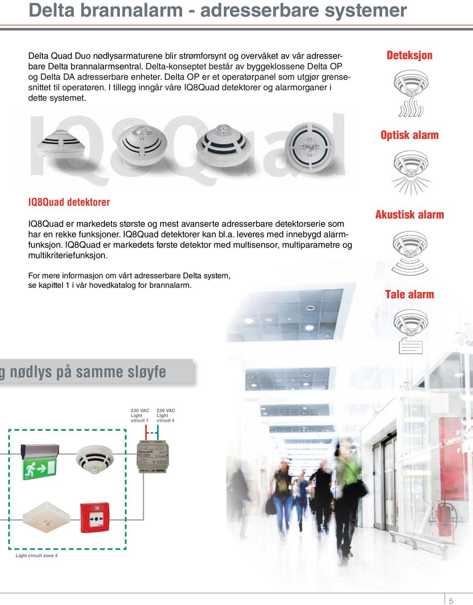 I tillegg inngår våre IQ8Quad detektorer og alarmorganer i dette systemet.