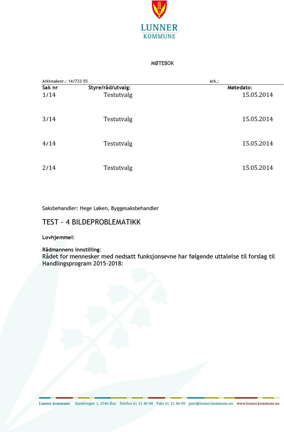 2014 4/14 Testutvalg 15.05.