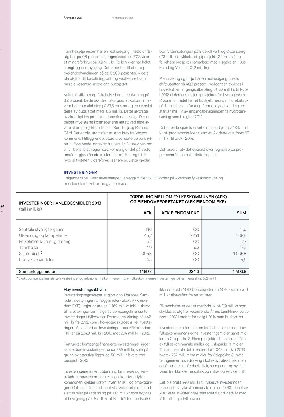 Kultur, frivillighet og folkehelse har en realøkning på 8,2 prosent. Dette skyldes i stor grad at kulturminnevern har en realøkning på 57,5 prosent og en overskridelse av budsjettet med 18,6 mill. kr.