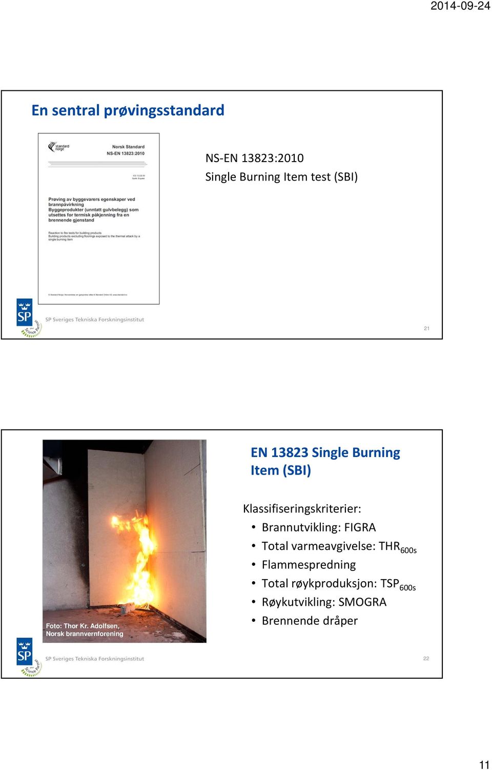 Total varmeavgivelse: THR 600s Flammespredning Foto: Thor Kr.