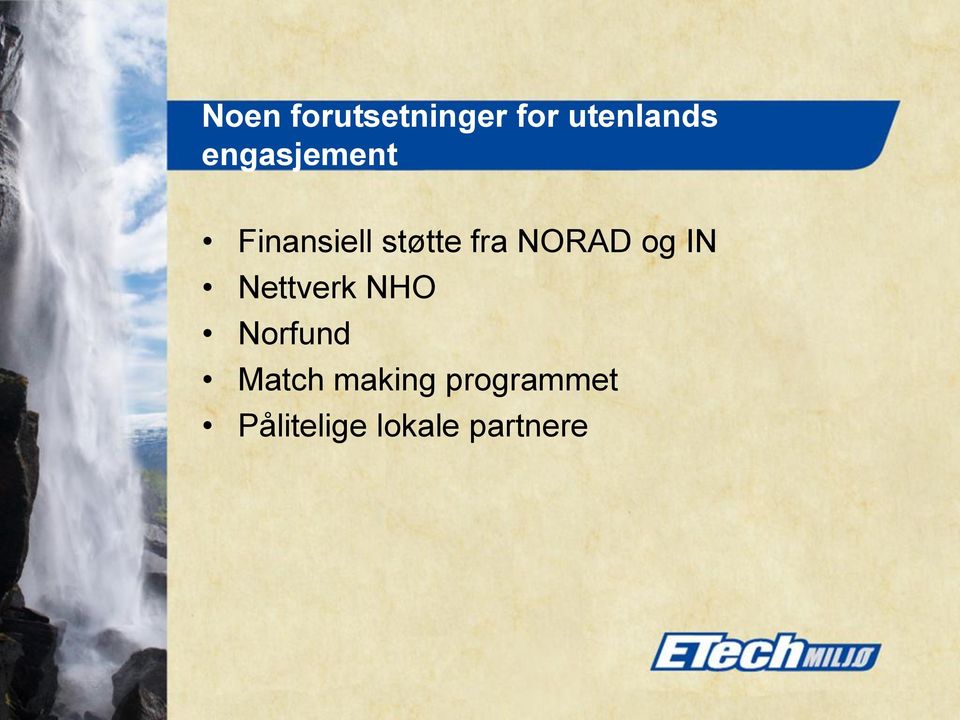 NORAD og IN Nettverk NHO Norfund