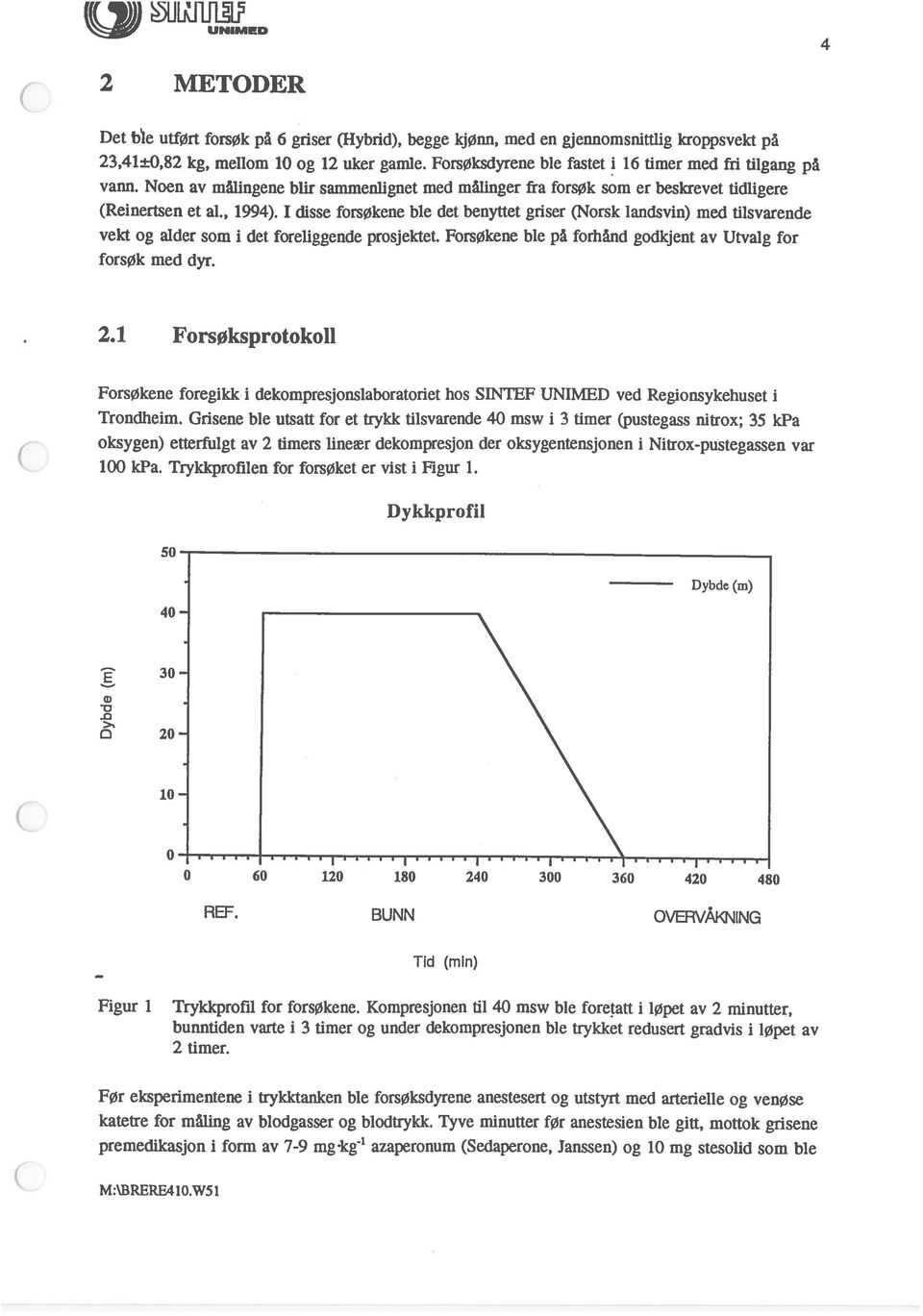 I disse forsøkene ble det benyttet griser (Norsk Iandsvin) med tilsvarende vekt og alder som i det foreliggende prosjektet. Forsøkene ble på forhånd godkjent av Utvalg for forsøk med dyr. 2.