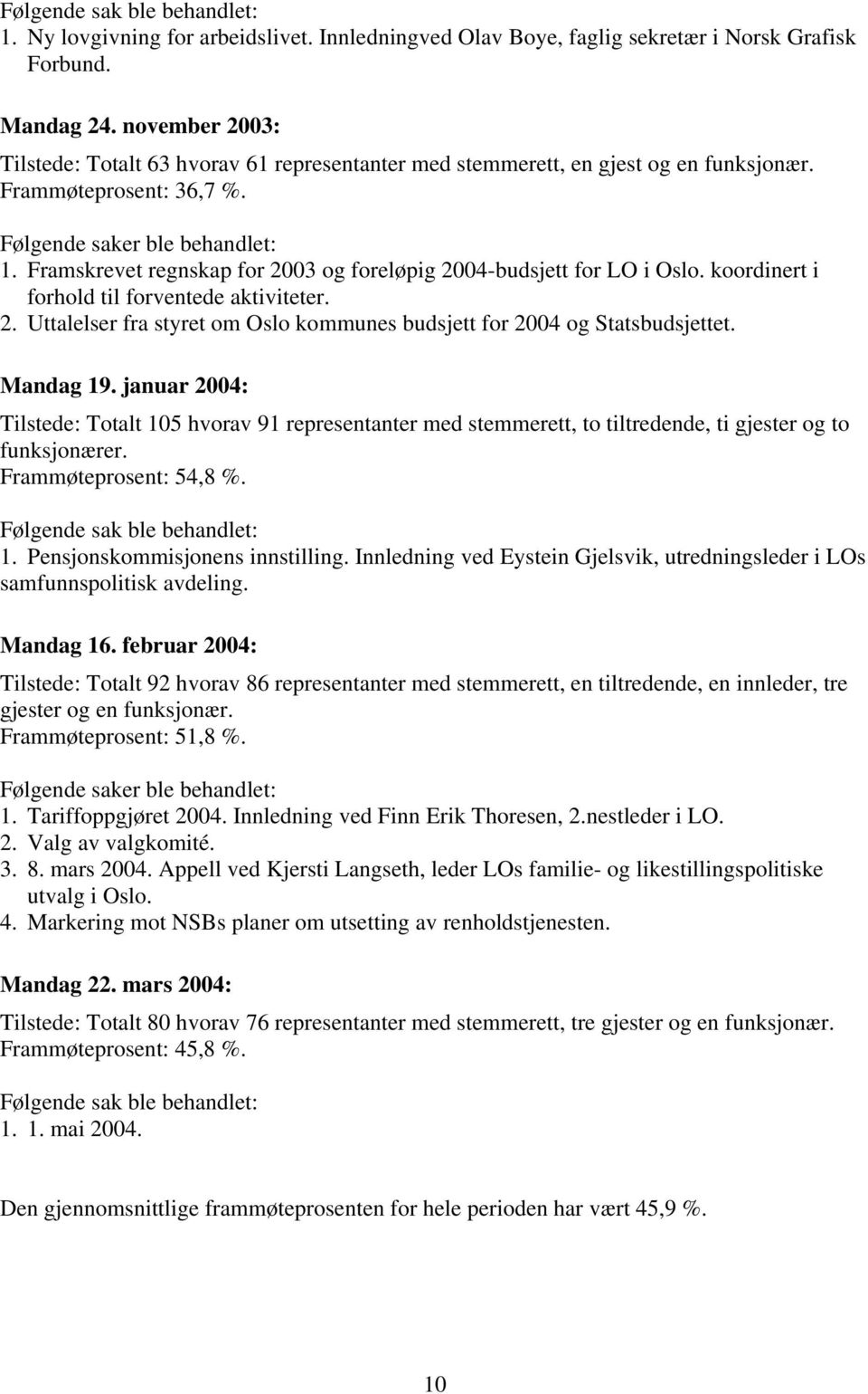 Framskrevet regnskap for 2003 og foreløpig 2004-budsjett for LO i Oslo. koordinert i forhold til forventede aktiviteter. 2. Uttalelser fra styret om Oslo kommunes budsjett for 2004 og Statsbudsjettet.