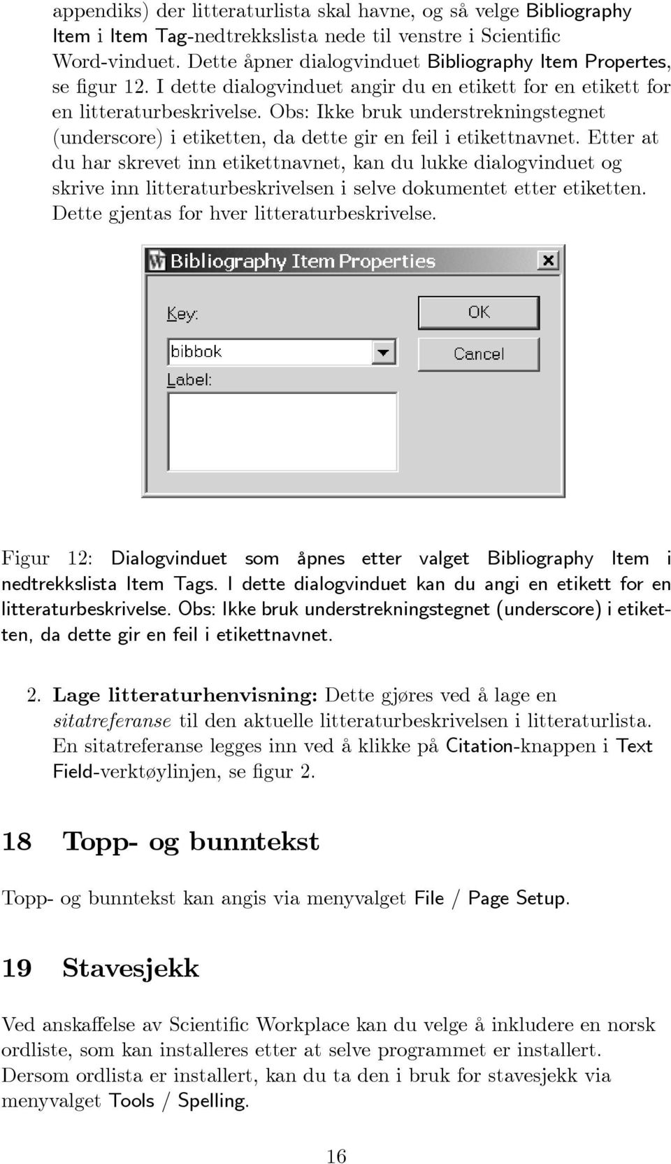 Obs: Ikke bruk understrekningstegnet (underscore) i etiketten, da dette gir en feil i etikettnavnet.