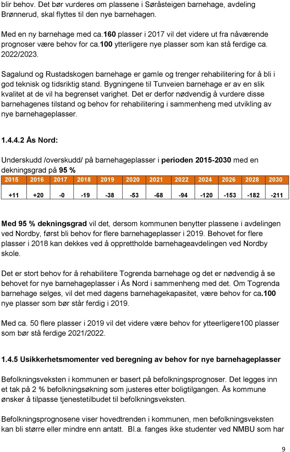 Sagalund og Rustadskogen barnehage er gamle og trenger rehabilitering for å bli i god teknisk og tidsriktig stand.