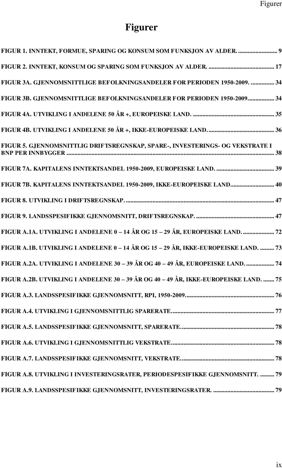 ... 35 FIGUR 4B. UTVIKLING I ANDELENE 50 ÅR +, IKKE-EUROPEISKE LAND.... 36 FIGUR 5. GJENNOMSNITTLIG DRIFTSREGNSKAP, SPARE-, INVESTERINGS- OG VEKSTRATE I BNP PER INNBYGGER... 38 FIGUR 7A.