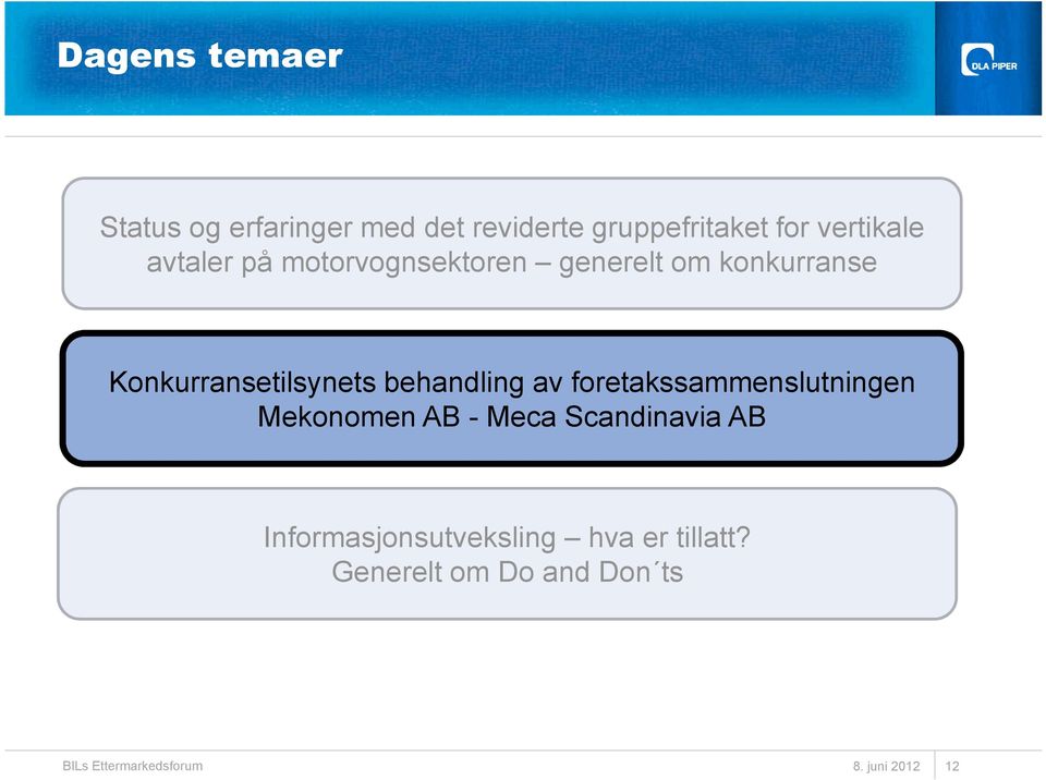 behandling av foretakssammenslutningen Mekonomen AB - Meca Scandinavia AB