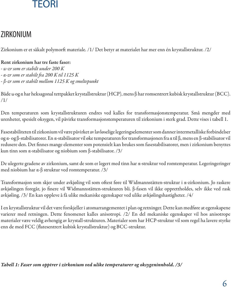 tettpakket krystallstruktur (HCP), mens β har romsentrert kubisk krystallstruktur (BCC). /1/ Den temperaturen som krystallstrukturen endres ved kalles for transformasjonstemperatur.