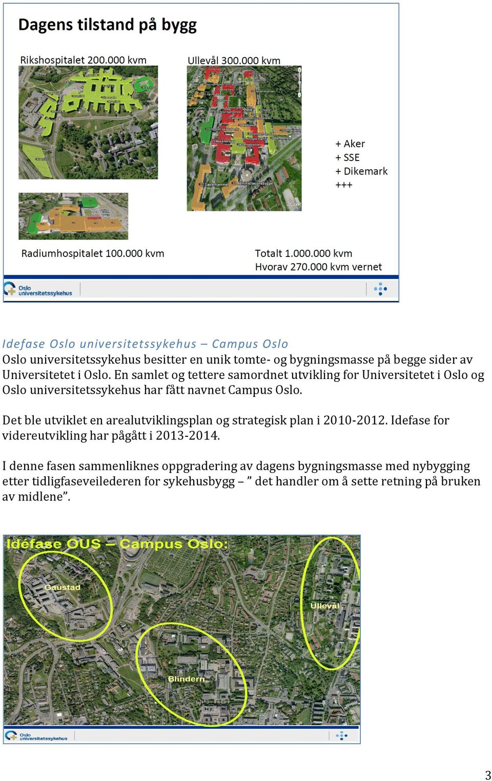 Det ble utviklet en arealutviklingsplan og strategisk plan i 2010 2012. Idefase for videreutvikling har pågått i 2013 2014.