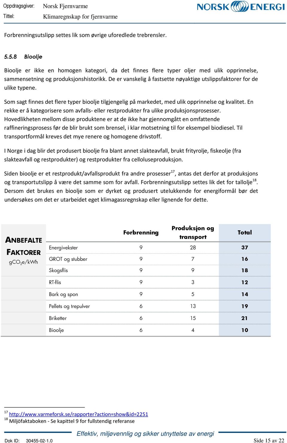 De er vanskelig å fastsette nøyaktige utslippsfaktorer for de ulike typene. Som sagt finnes det flere typer bioolje tilgjengelig på markedet, med ulik opprinnelse og kvalitet.