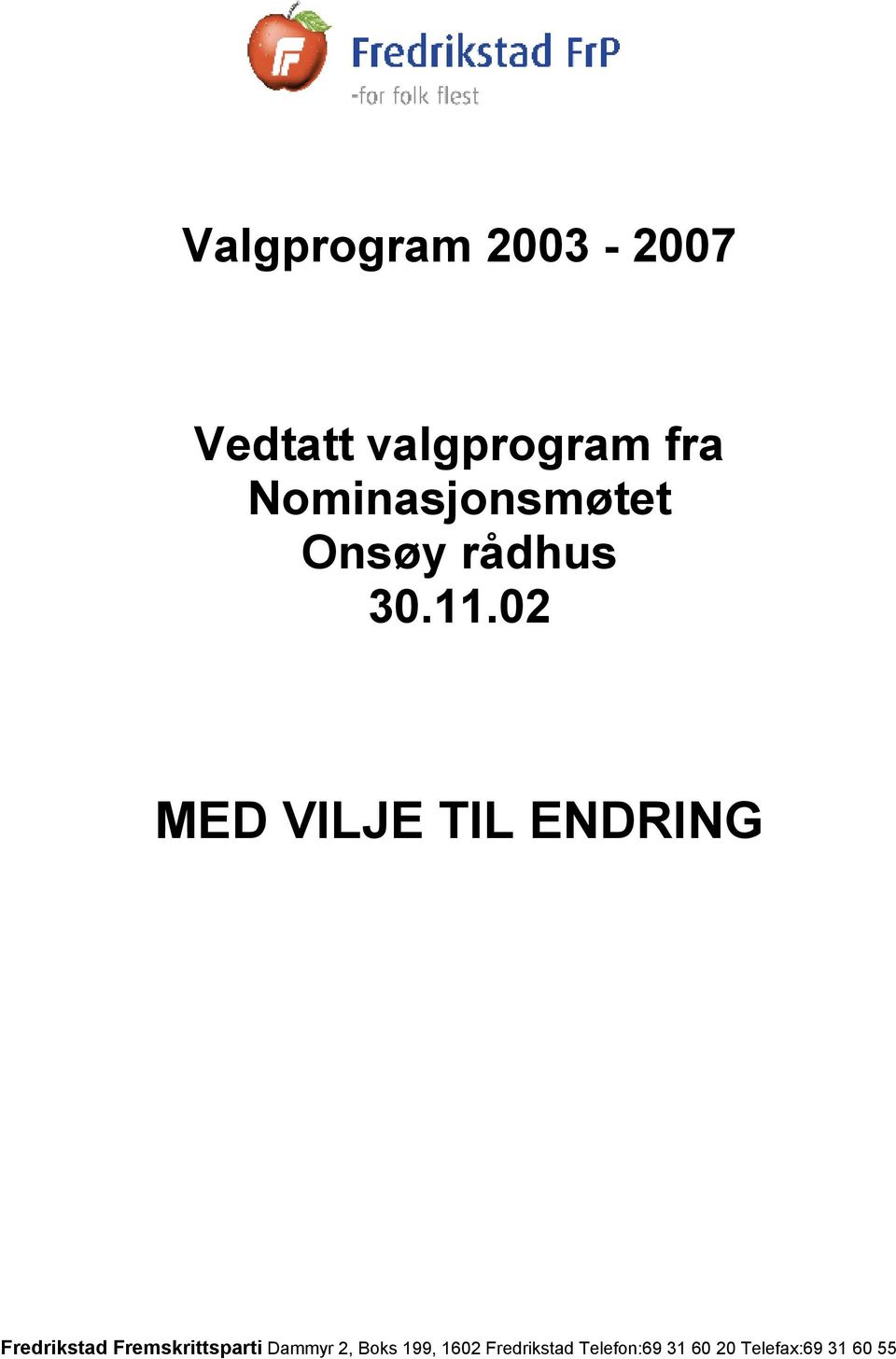 Nominasjonsmøtet Onsøy
