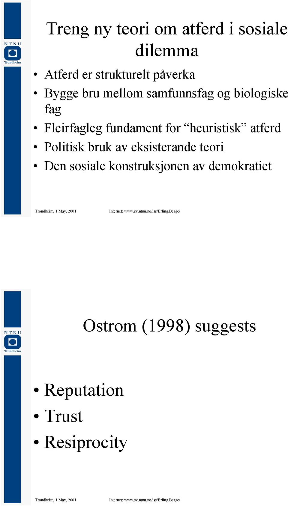 heuristisk atferd Politisk bruk av eksisterande teori Den sosiale