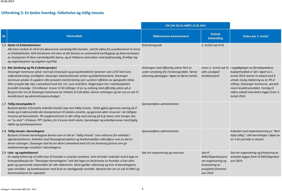 NAV-kontorene må sikre at det foretas en systematisk kartlegging og dokumentasjon av situasjonen til disse vanskeligstilte barna, og at tiltakene samordnes med bydelsutvalg, frivillige lag og