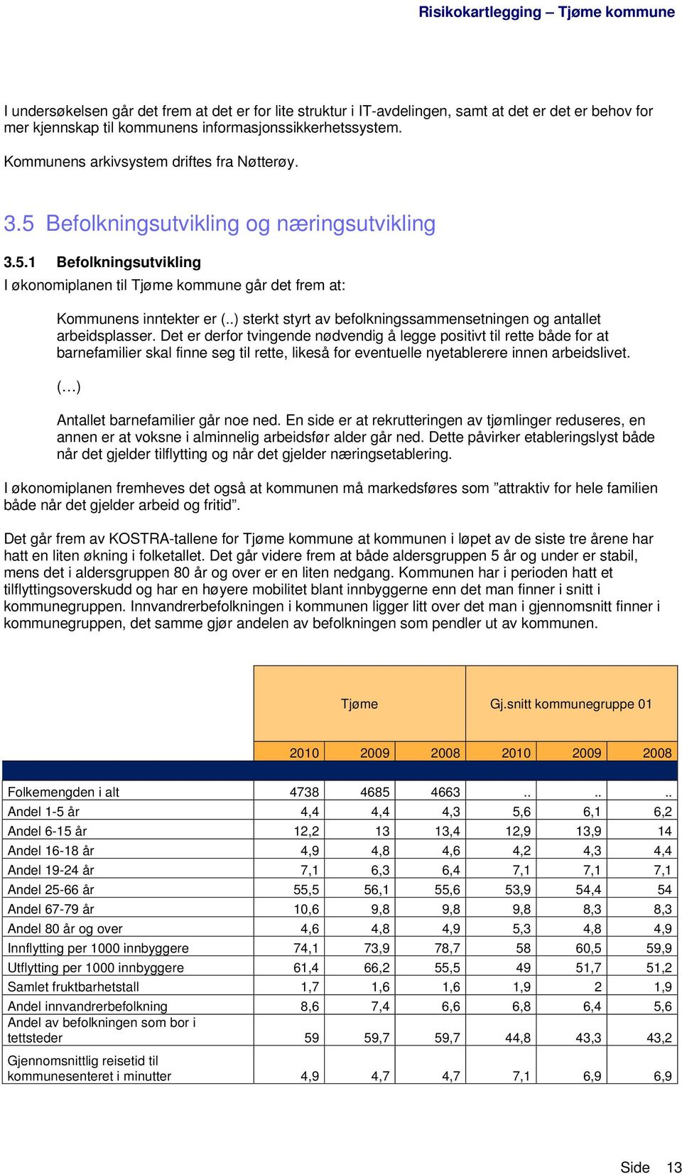 .) sterkt styrt av befolkningssammensetningen og antallet arbeidsplasser.