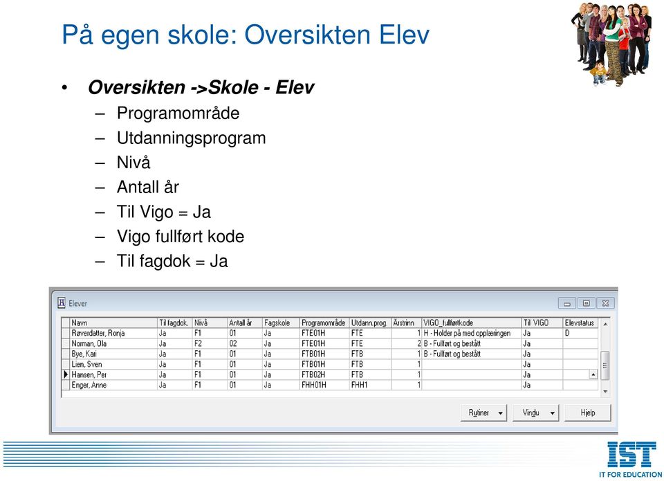 Programområde Utdanningsprogram Nivå