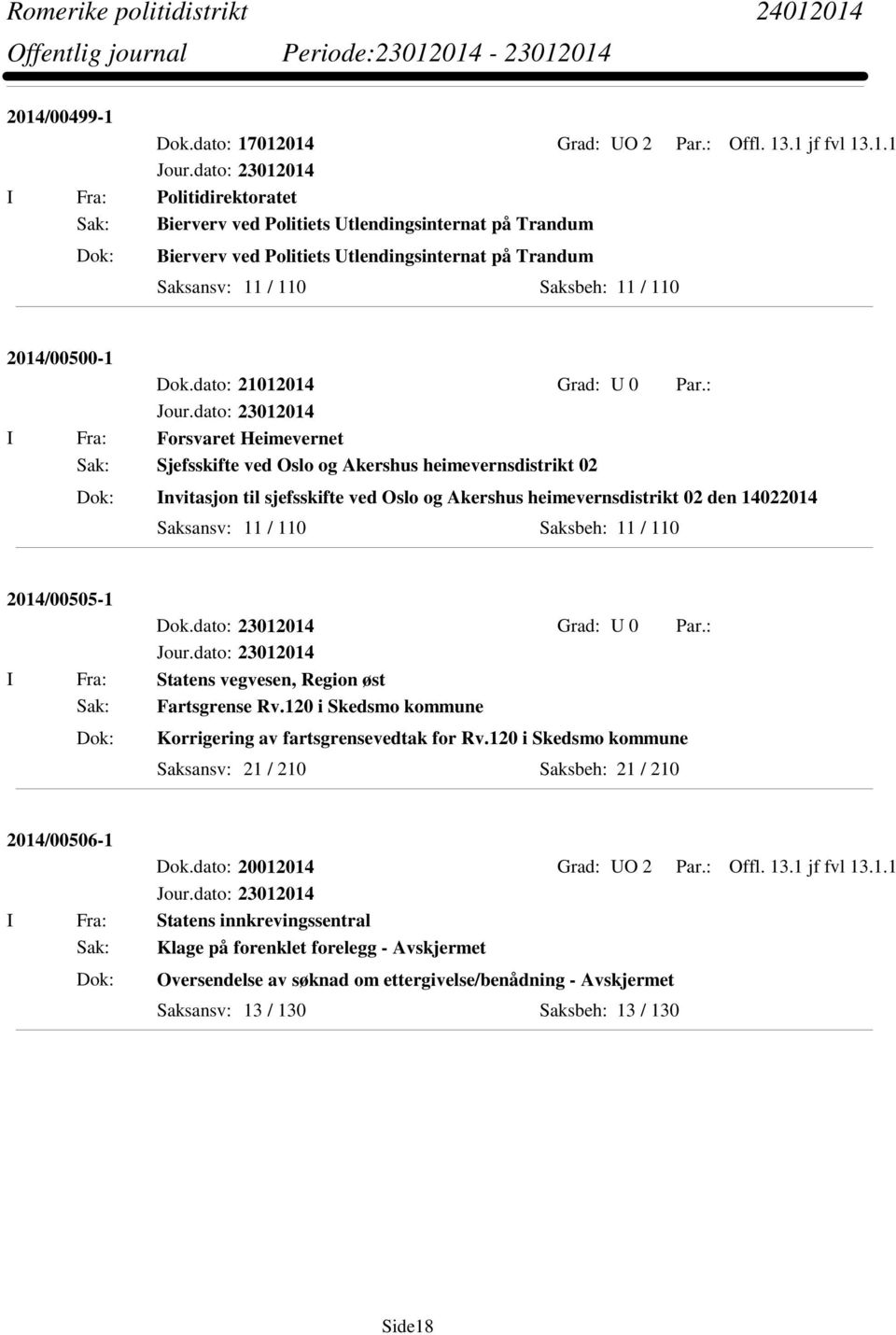 : I Fra: Forsvaret Heimevernet Sak: Sjefsskifte ved Oslo og Akershus heimevernsdistrikt 02 Invitasjon til sjefsskifte ved Oslo og Akershus heimevernsdistrikt 02 den 14022014 Saksansv: 11 / 110