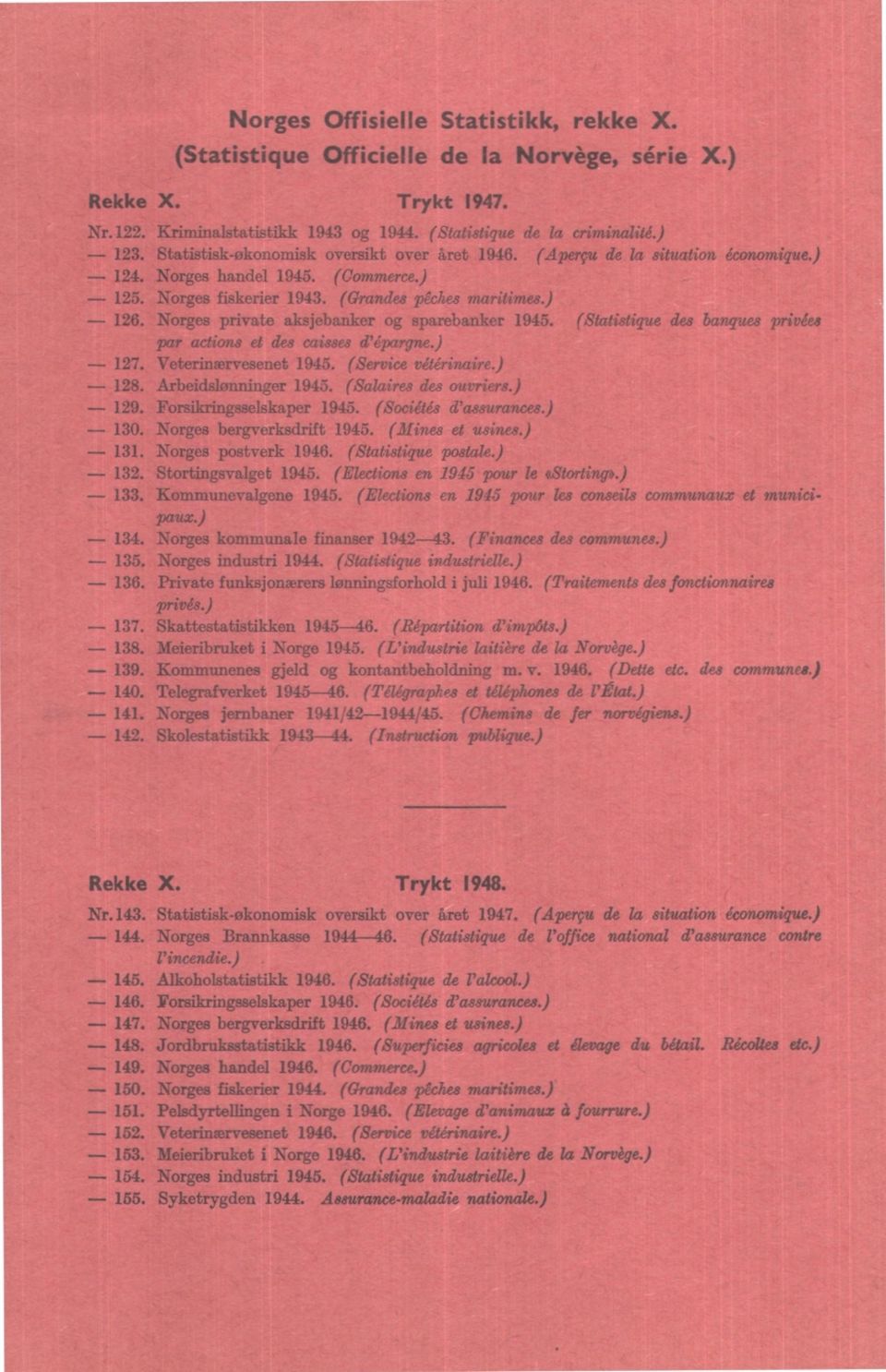 (Statistique des banques privées par actions et des caisses d'épargne.) 7. Veterinærvesenet 9. (Service vétérinaire.). Arbeidslønninger 9. (Salaires des ouvriers.) 9. Forsikringsselskaper 9.