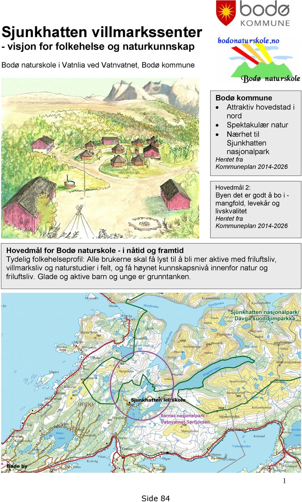 livskvalitet Hovedmål for Bodø naturskole - i nåtid og framtid Tydelig folkehelseprofil: Alle brukerne skal få lyst til å bli mer aktive med