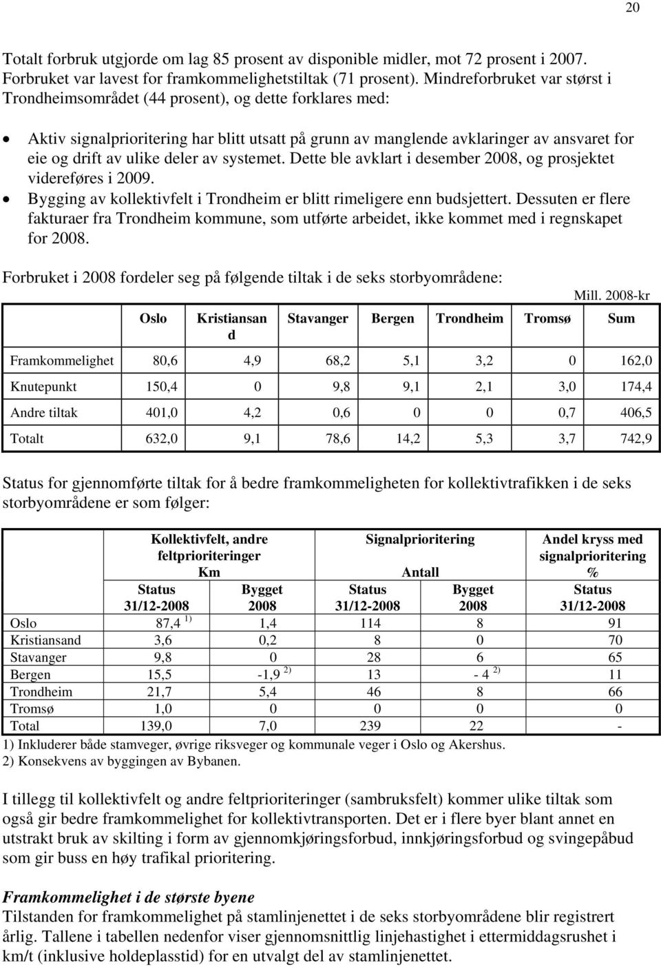 deler av systemet. Dette ble avklart i desember, og prosjektet videreføres i 2009. Bygging av kollektivfelt i Trondheim er blitt rimeligere enn budsjettert.