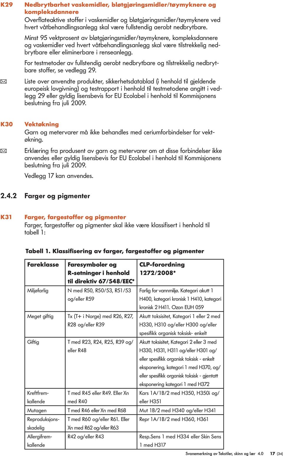 Minst 95 vektprosent av bløtgjøringsmidler/tøymyknere, kompleksdannere og vaskemidler ved hvert våtbehandlingsanlegg skal være tilstrekkelig nedbrytbare eller eliminerbare i renseanlegg.