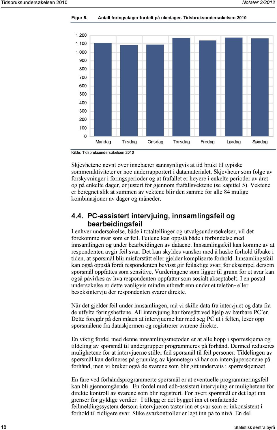 innebærer sannsynligvis at tid brukt til typiske sommeraktiviteter er noe underrapportert i datamaterialet.